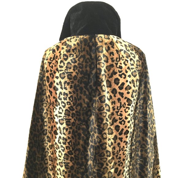 Pimp  Daddy 70’s Leopard Print Velvet Cape Handcrafted - Picture 10 of 13
